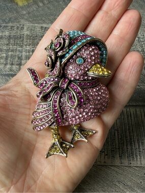 Heidi Daus Rainy Chick Brooch